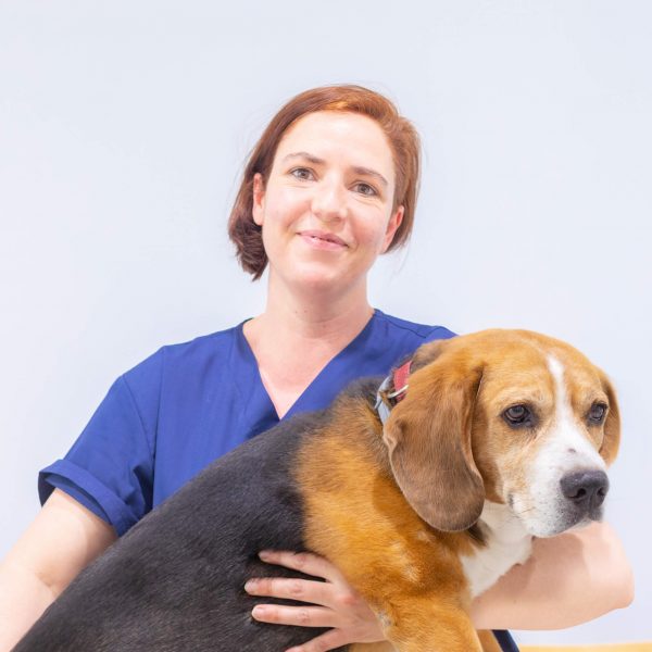 Ana veterinària amb gos a Marcel Gustà Clínica Veterinària de La Garriga
